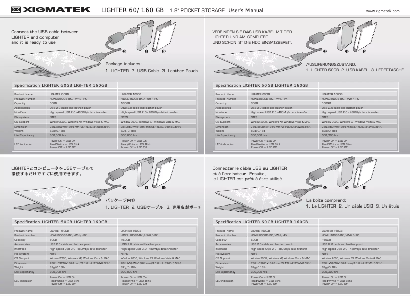 Page 1 de la notice Manuel utilisateur Xigmatek Lighter