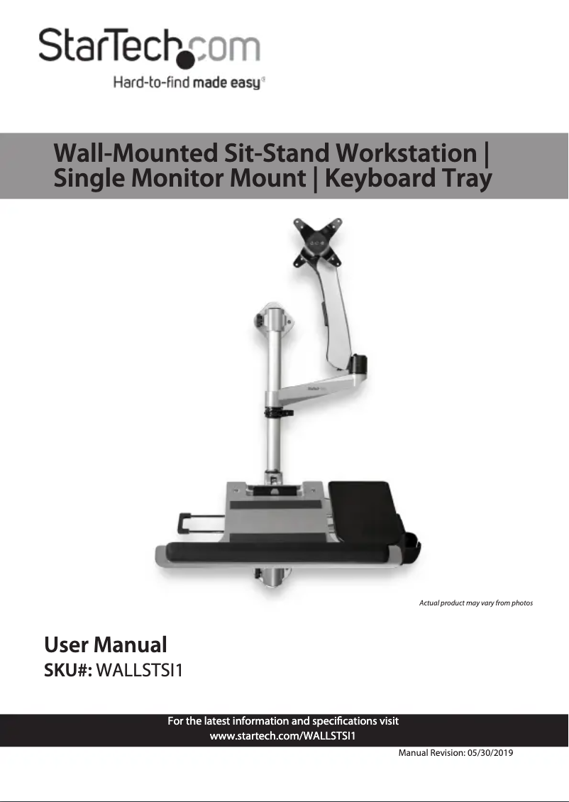 Page 1 de la notice Manuel utilisateur StarTech.com WALLSTSI1