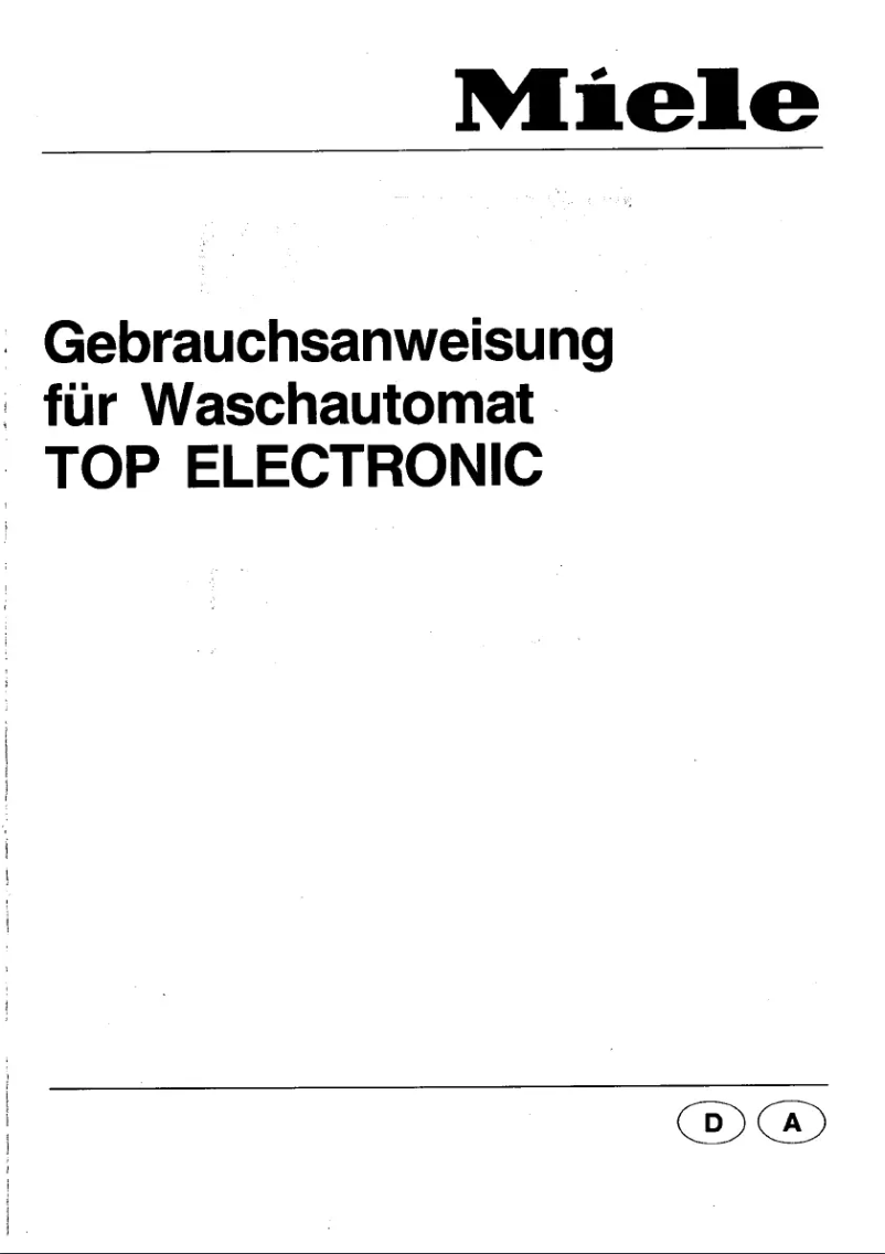 Page 1 de la notice Manuel utilisateur Miele TOP Electronic W719