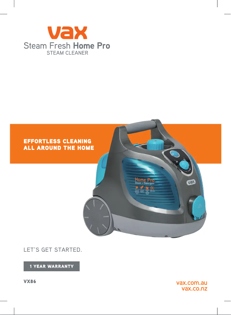 Página 1 del manual Manual de usuario Vax Steam Fresh Home Pro VX86