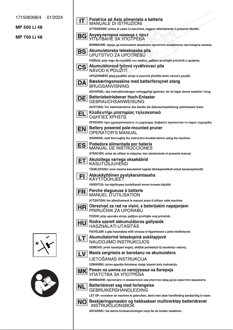 Page n°1 - Manuel utilisateur Stiga PS 700e
