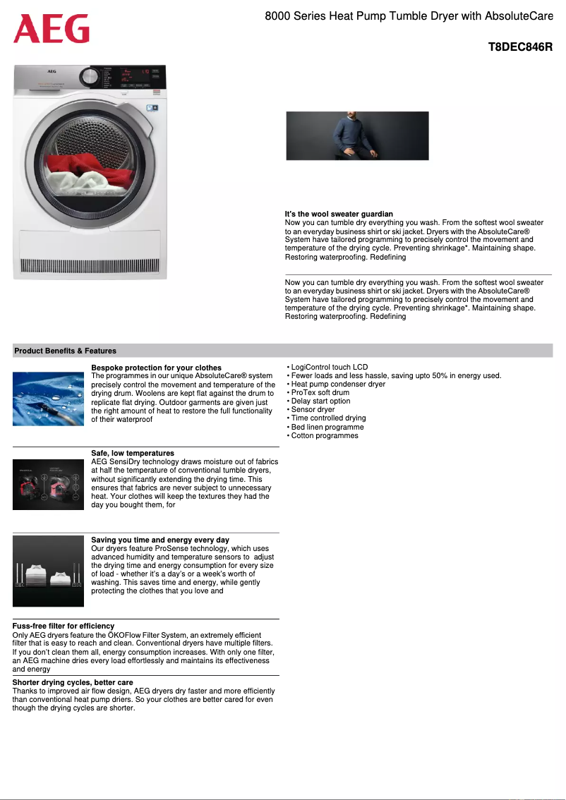 Imagen de la primera página del manual del dispositivo T8DEC846R