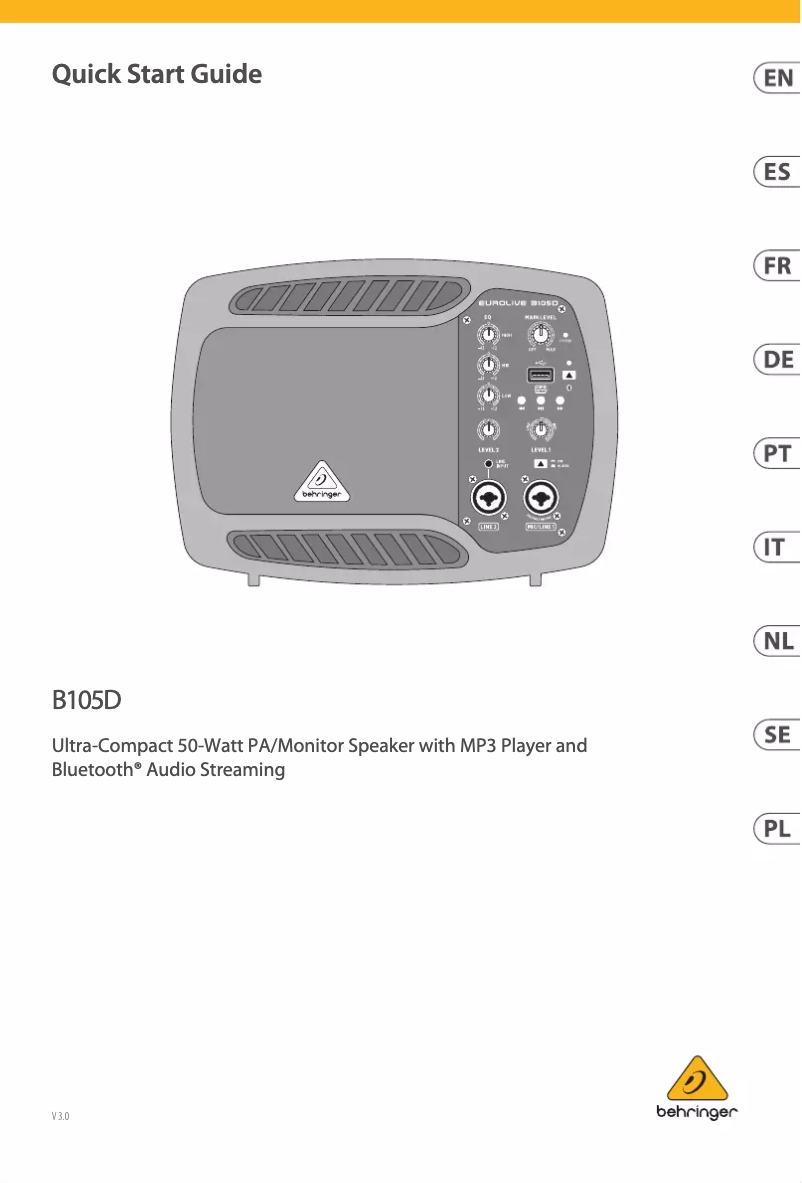 Page 1 de la notice Manuel utilisateur Behringer Eurolive B105D