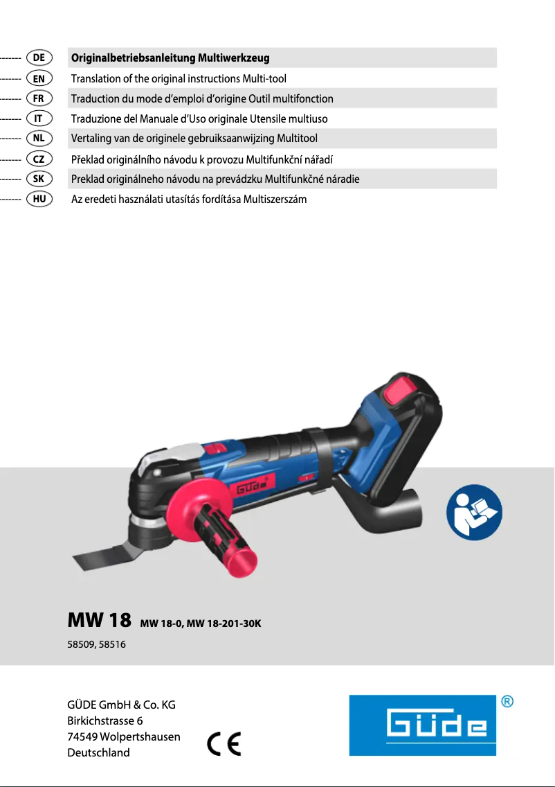 Imagen de la primera página del manual del dispositivo MW 18-0