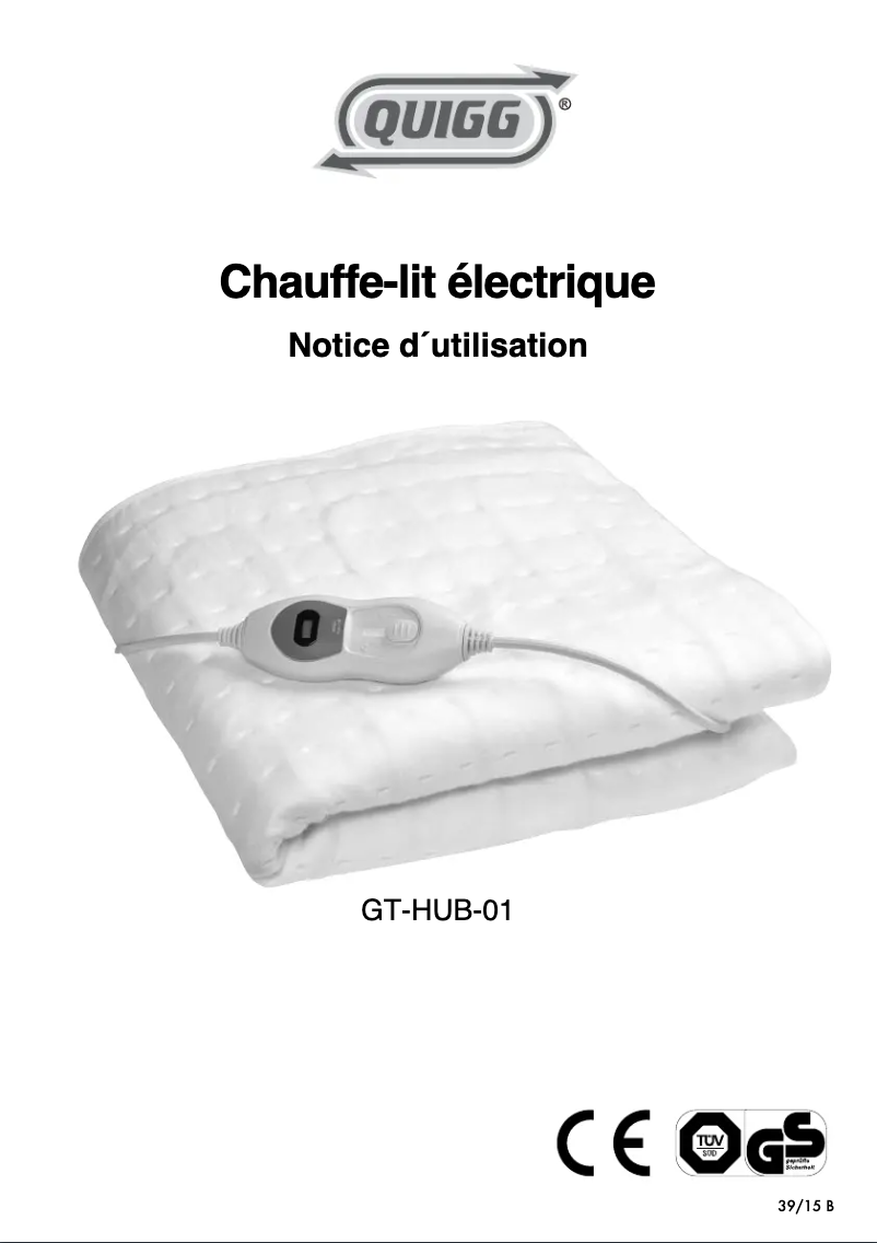 Page 1 de la notice Manuel utilisateur Quigg GT-HUB-01