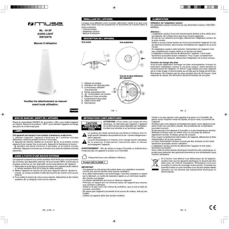 Image de la première page du manuel de l'appareil M-500 BT
