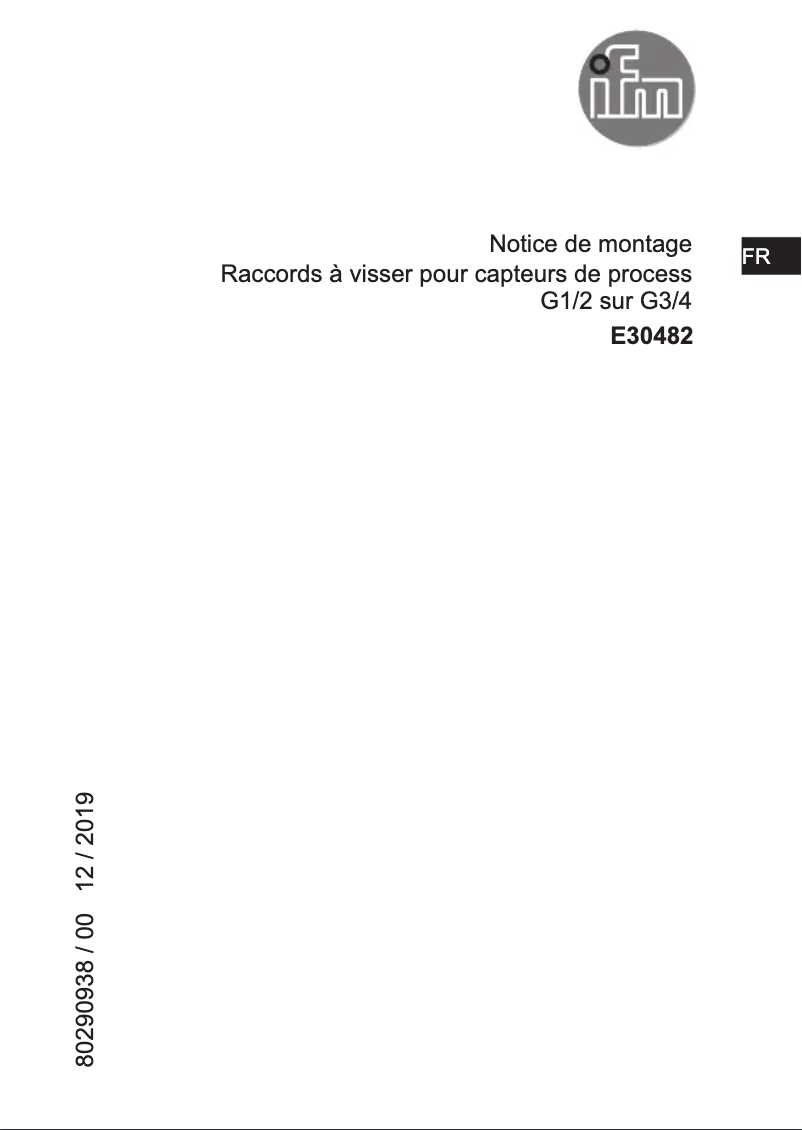 Page 1 de la notice Manuel utilisateur IFM E30482