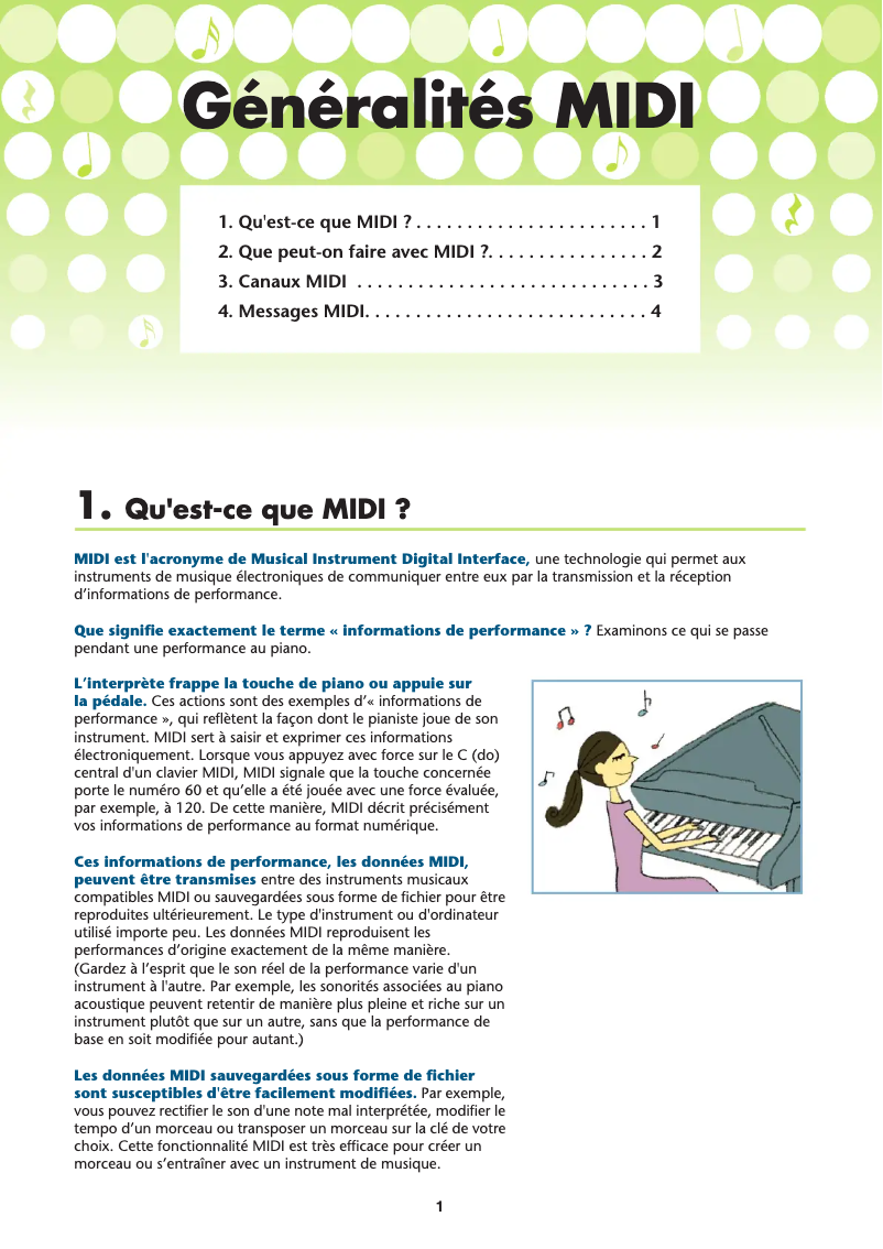 Page 1 de la notice Manuel utilisateur Yamaha Arius YDP-141