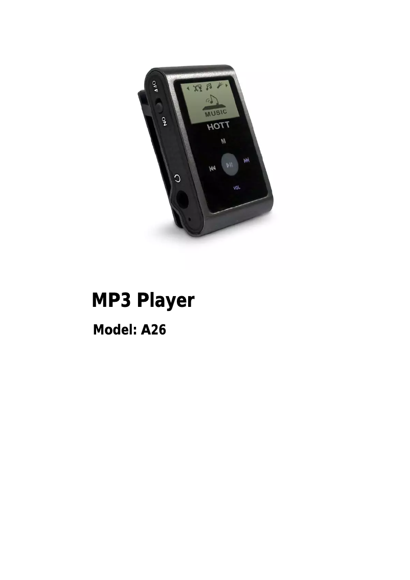 Page n°1 - Manuel utilisateur Hott A26