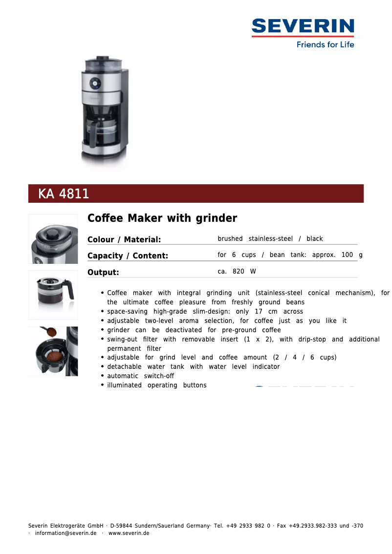 Image de la première page du manuel de l'appareil KA 4811