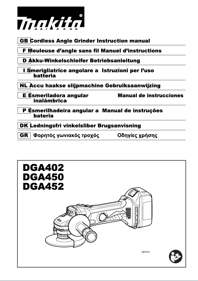 Page n°1 - Manuel utilisateur Makita DGA402