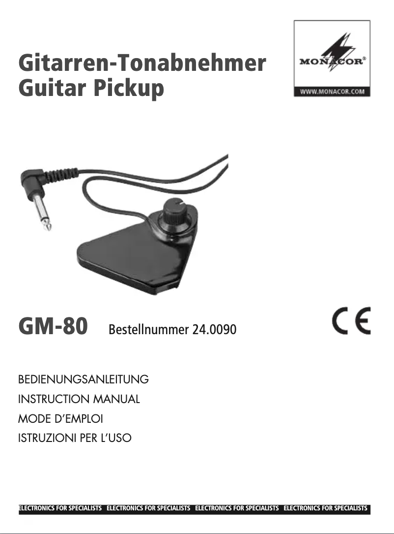 Image de la première page du manuel de l'appareil GM-80