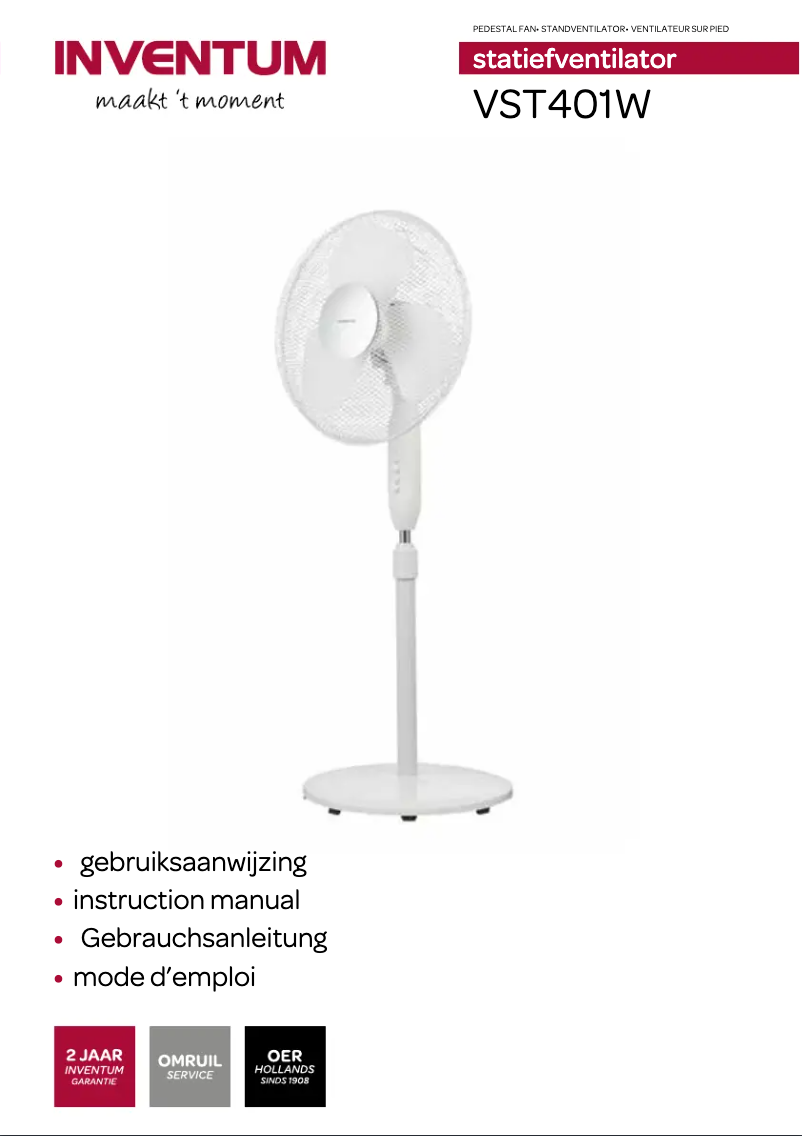Page 1 de la notice Manuel utilisateur Inventum VST401W
