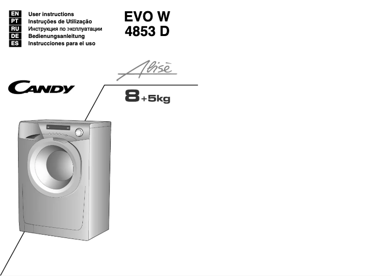 Page 1 de la notice Manuel utilisateur Candy EVO W 4853D
