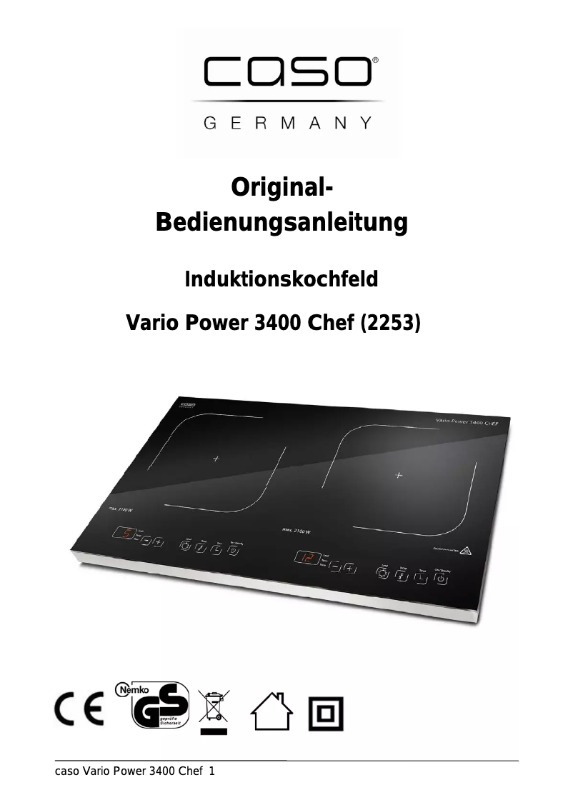 Image de la première page du manuel de l'appareil Vario Power 3400 Chef