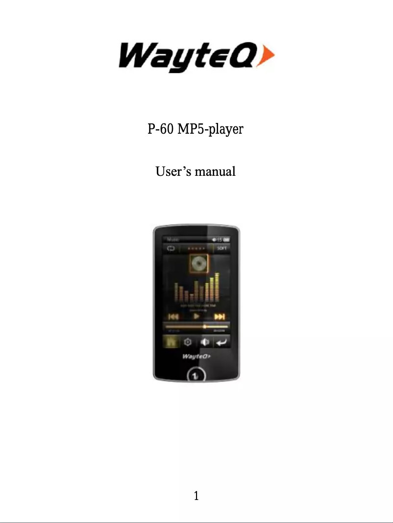 Image de la première page du manuel de l'appareil P60