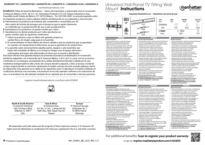 Image de la première page du manuel de l'appareil 423830