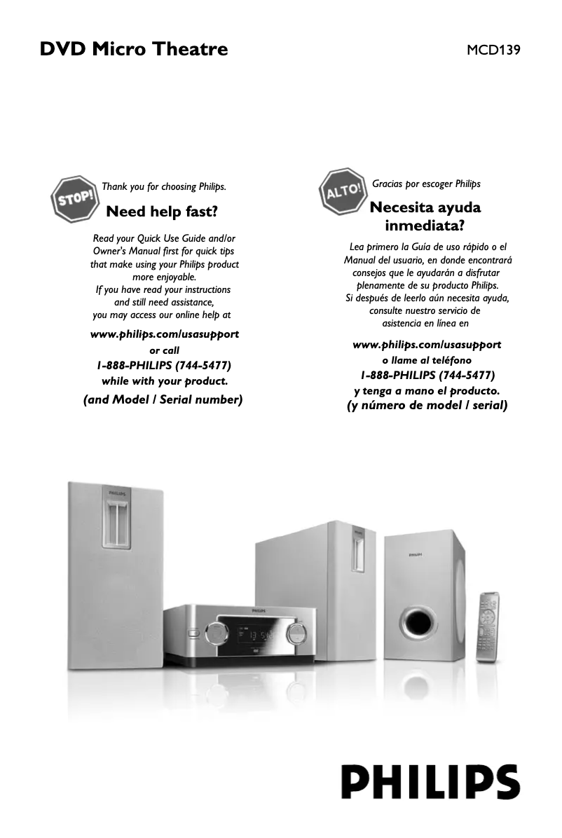 Page n°1 - Manuel utilisateur Philips MCD139/37