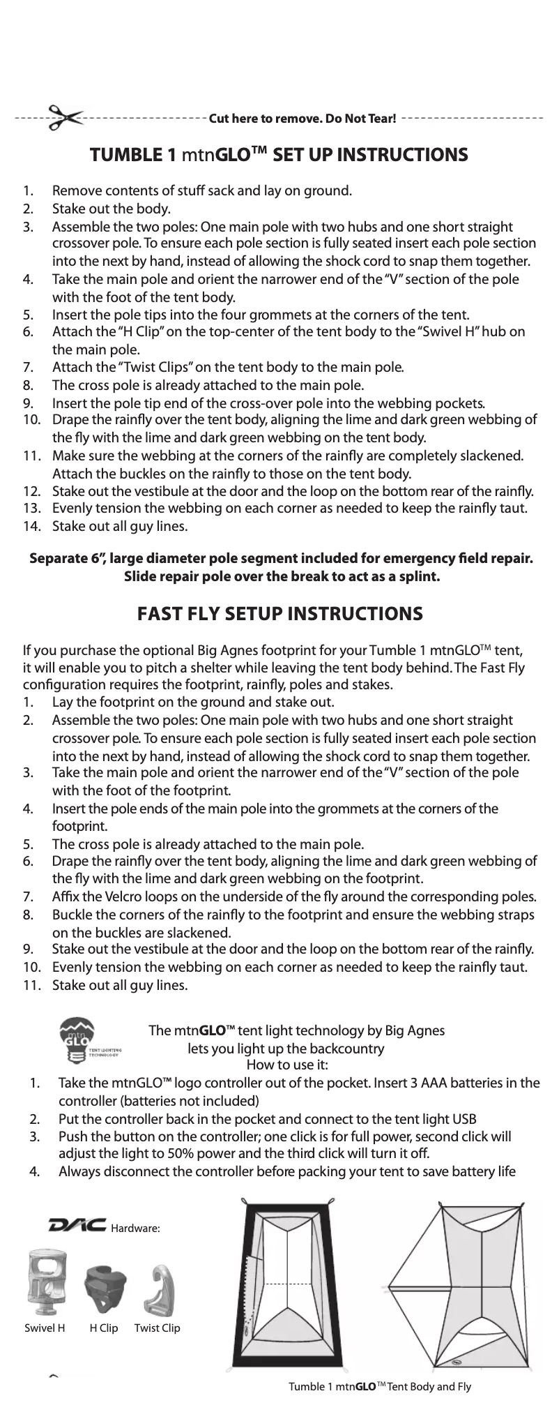 Image de la première page du manuel de l'appareil Tumble 1 mtnGLO