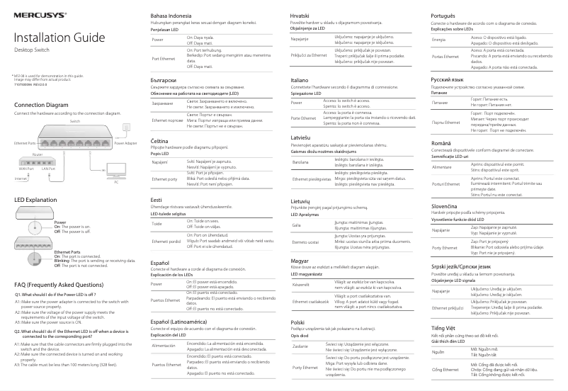 Page n°1 - Manuel utilisateur Mercusys MS105G