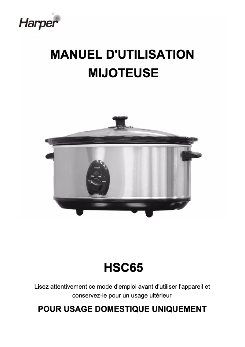 Image de la première page du manuel de l'appareil HSC65