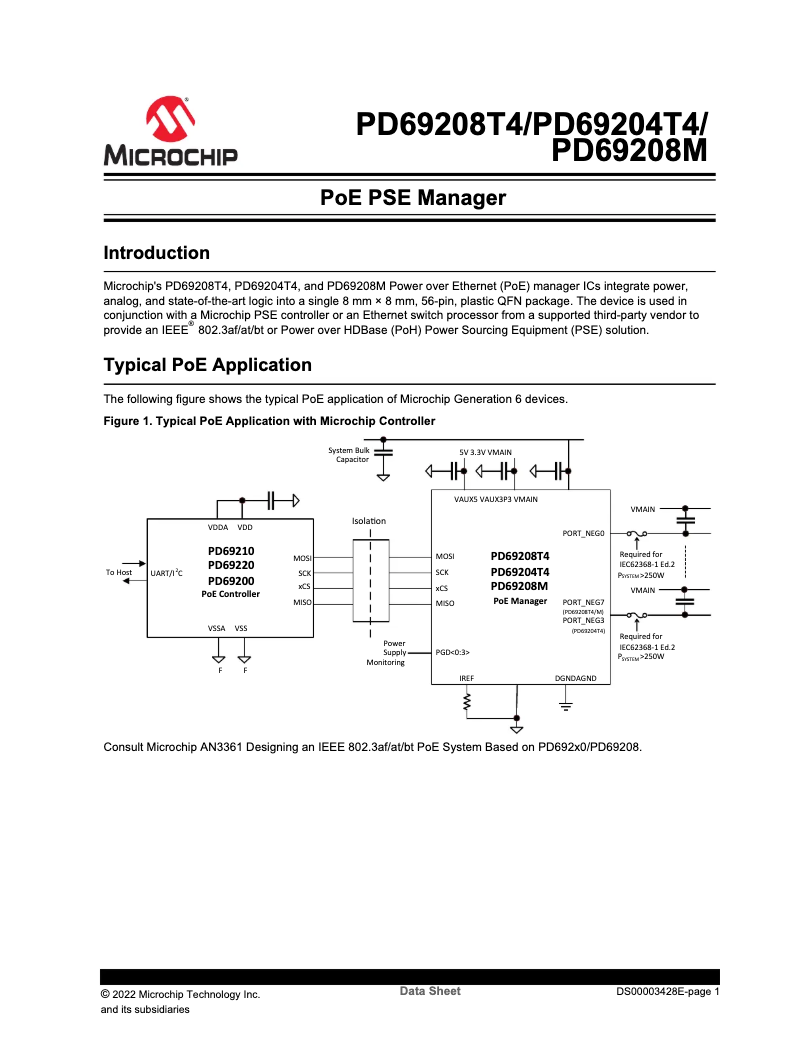 Page 1 de la notice Manuel utilisateur Microchip PD69204T4
