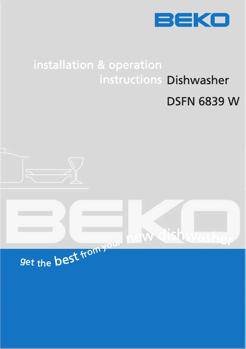 Page n°1 - Manuel utilisateur Beko DSFN 6839