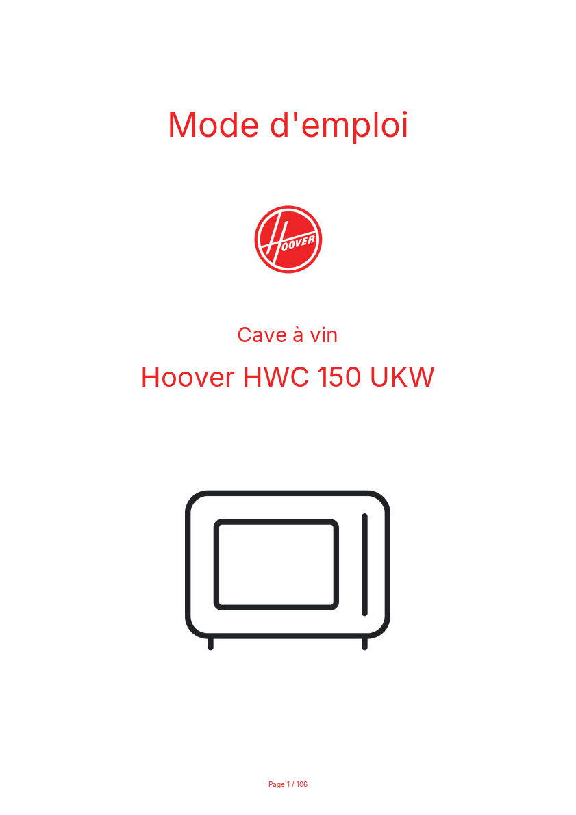 Image de la première page du manuel de l'appareil HWC 150 UKW
