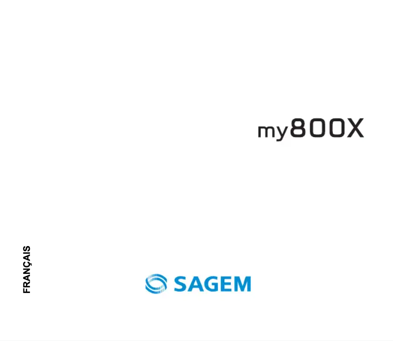 Page n°1 - Manuel utilisateur Sagem my800X