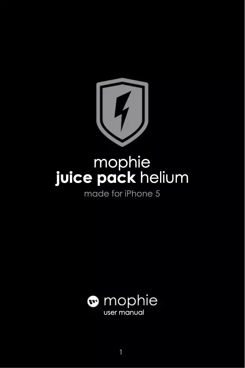 Image de la première page du manuel de l'appareil Juice pack helium for iPhone 5(s)