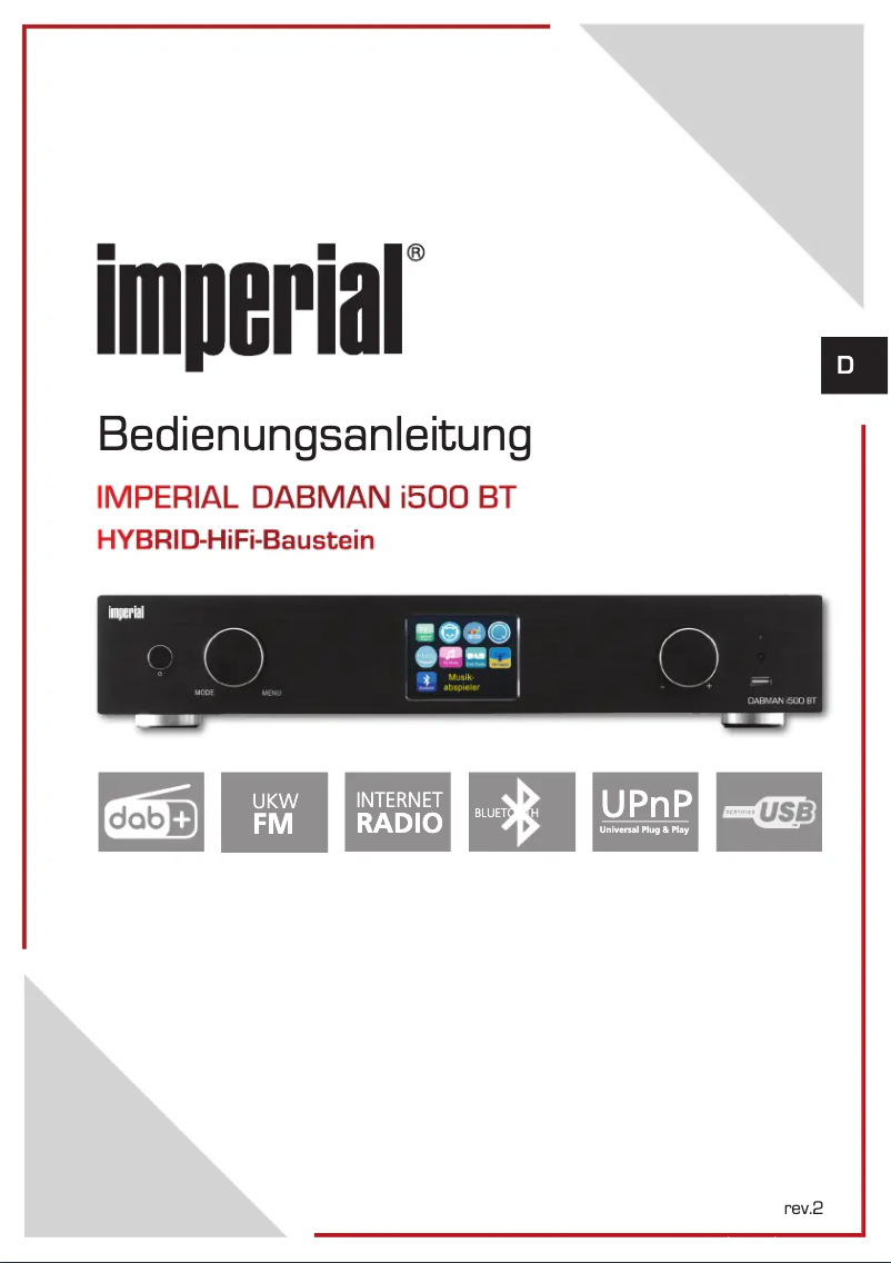 Imagen de la primera página del manual del dispositivo DABMAN i500 BT