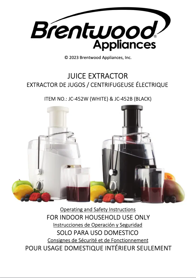 Página 1 del manual Manual de usuario Brentwood JC-452W