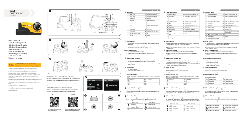 Page 1 de la notice Guide de démarrage rapide Kodak PixPro WP1