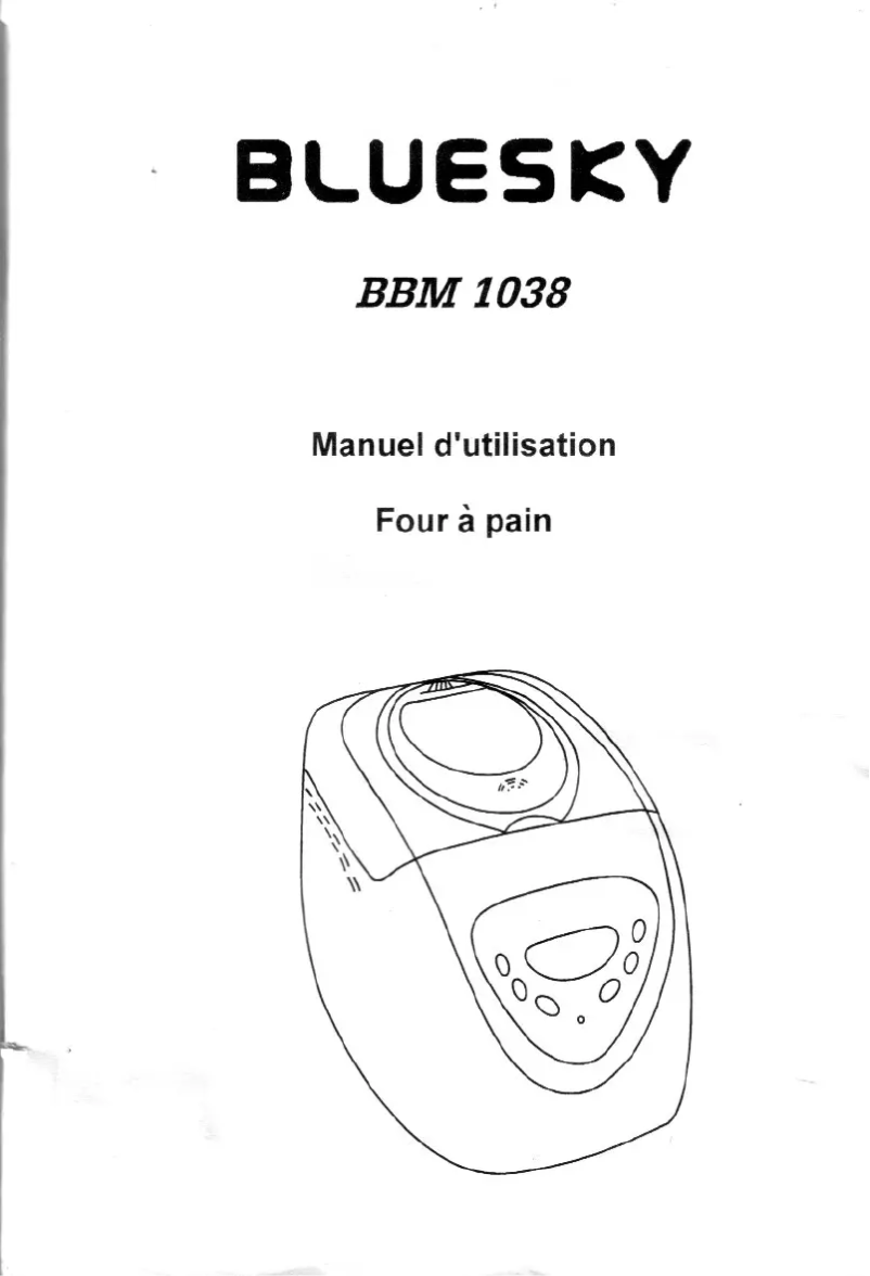 Page n°1 - Manuel utilisateur Bluesky BBM 1038