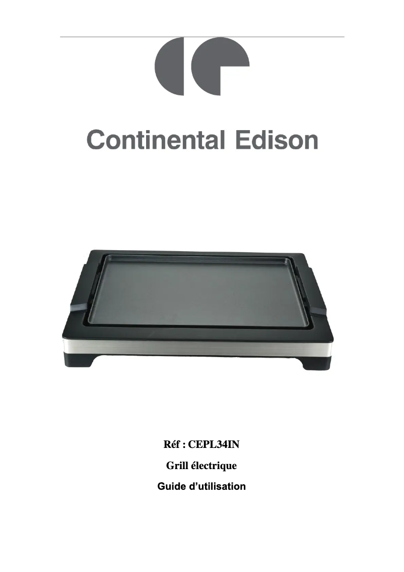 Page n°1 - Manuel utilisateur Continental Edison CEPL34IN