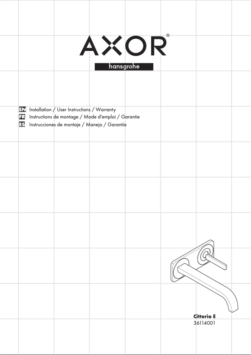 Página 1 del manual Manual de usuario Axor Citterio E 36114001