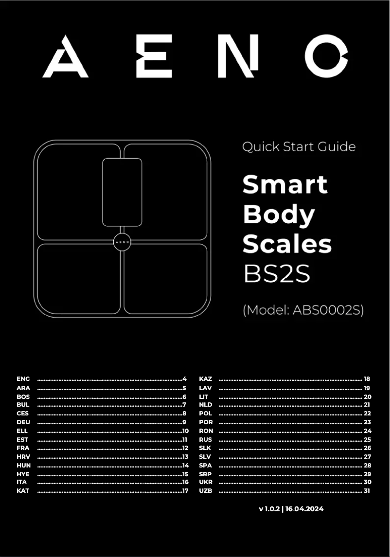 Page 1 de la notice Guide de démarrage rapide AENO BS2S