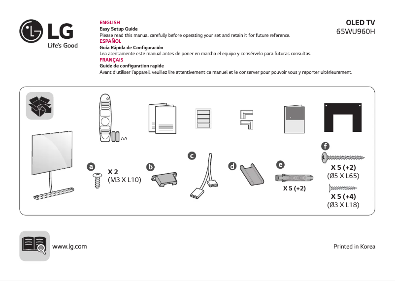 Página 1 del manual Manual de usuario LG 65WU960H