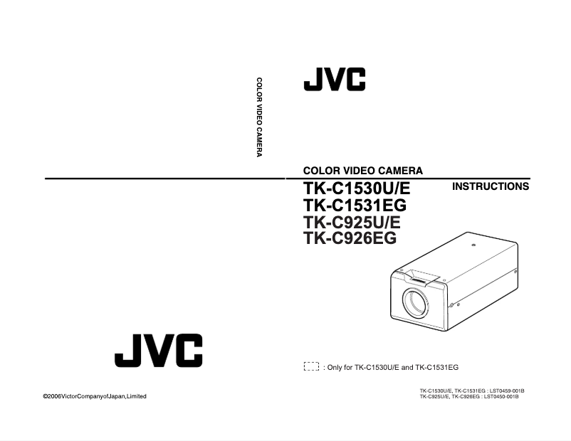 Page 1 de la notice Manuel utilisateur JVC TK-C926EG