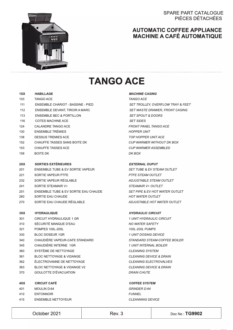 Page n°1 - Catalogue UNIC Tango Ace