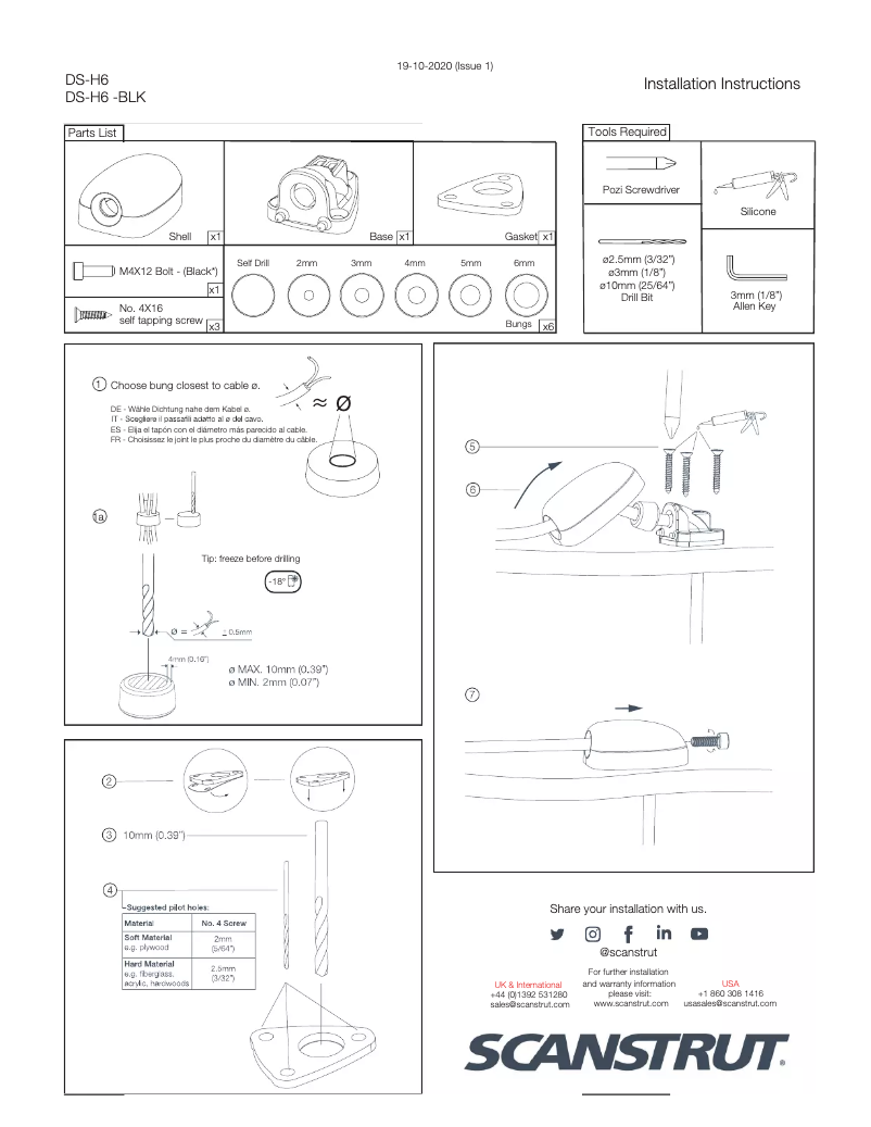 Page 1 de la notice Manuel utilisateur Scanstrut DS-H6