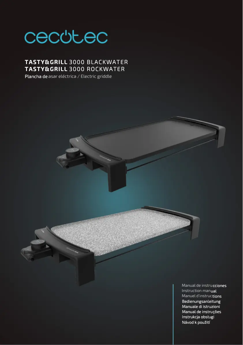Page 1 de la notice Manuel utilisateur Cecotec Tasty&Grill 3000 RockWater