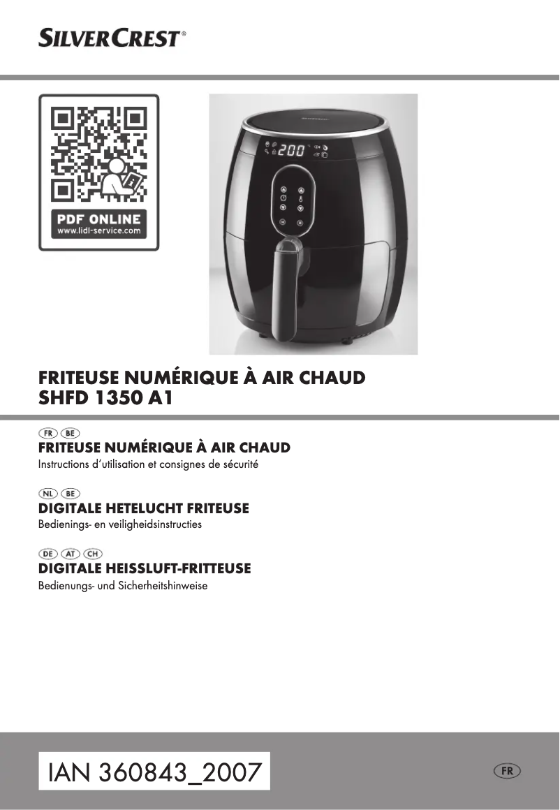Page n°1 - Manuel utilisateur SilverCrest SHFD 1350 A1
