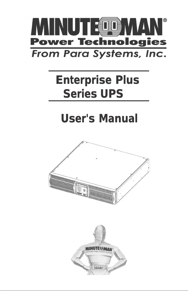Page n°1 - Manuel utilisateur Minute Man E1000RM2U