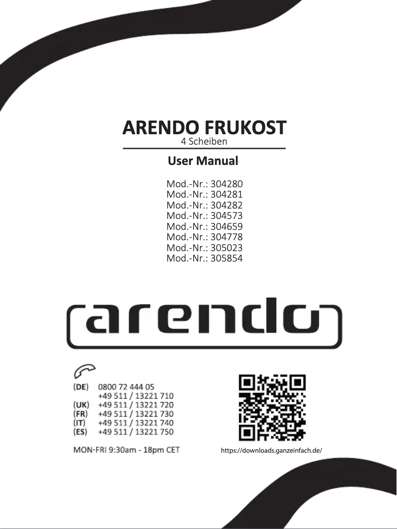 Image de la première page du manuel de l'appareil Frukost 307008