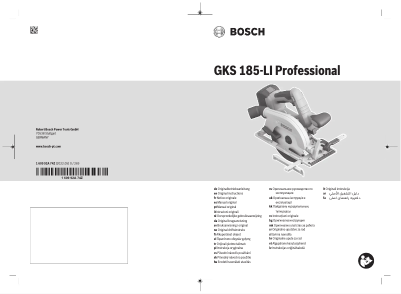 Page n°1 - Manuel utilisateur Bosch GKS 18V-57-2 L Professional