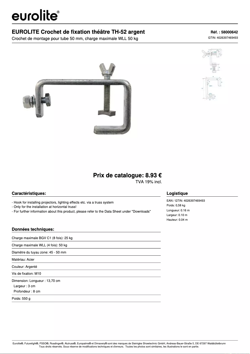 Image de la première page du manuel de l'appareil TH-52