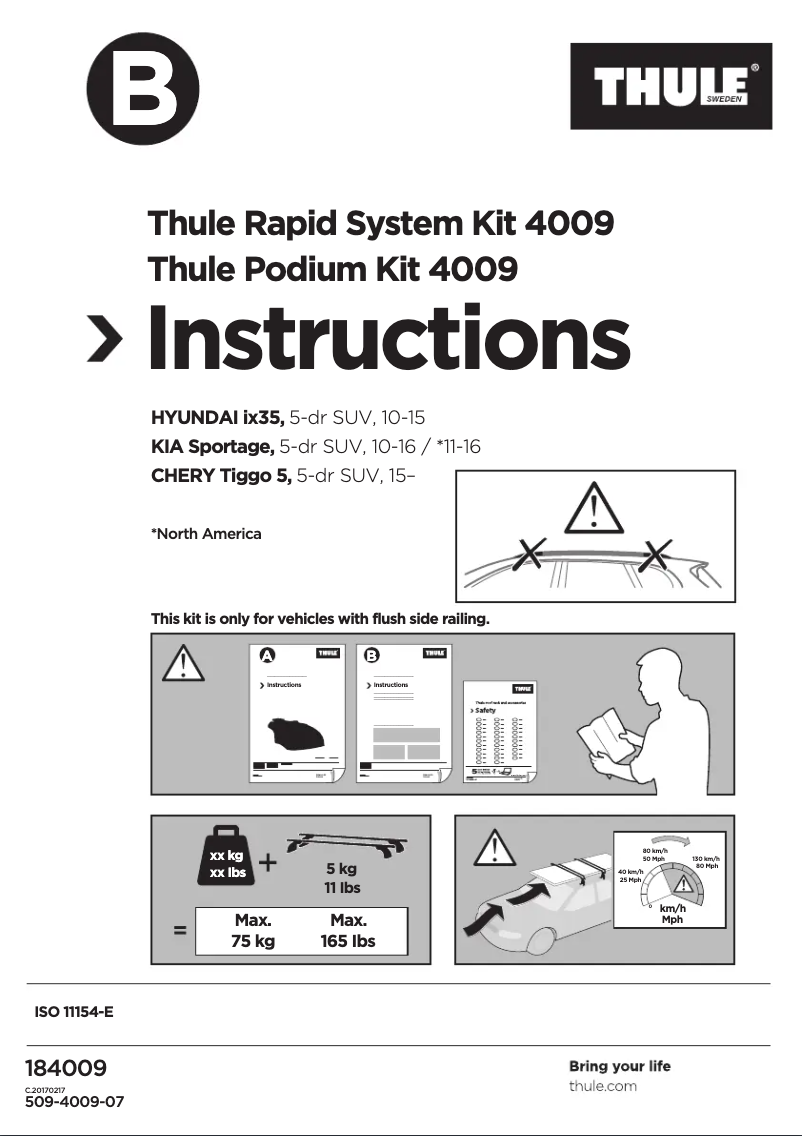 Page n°1 - Manuel utilisateur Thule Rapid System Kit 4009