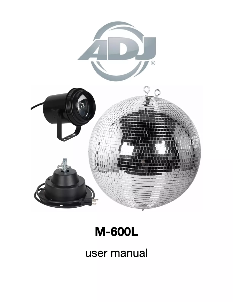 Page 1 de la notice Manuel utilisateur American Audio M-600L