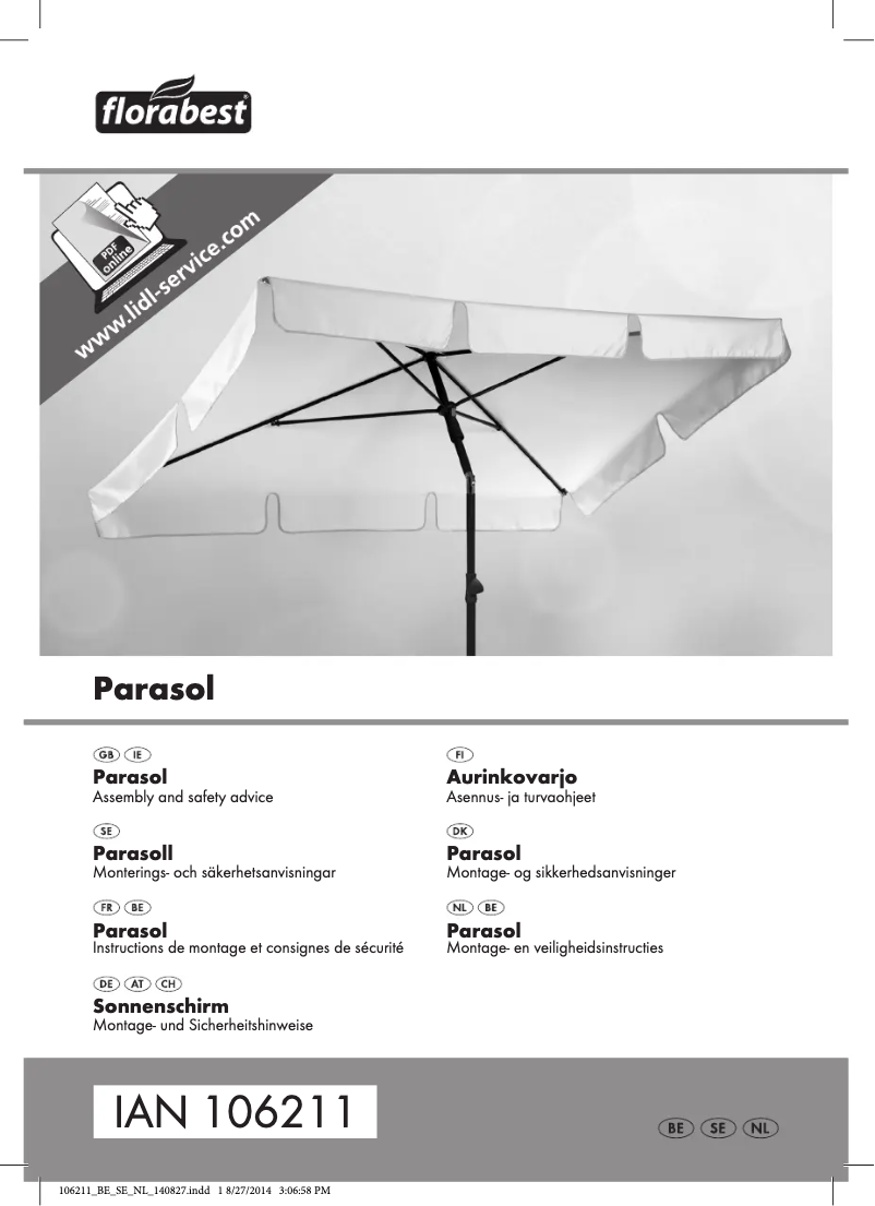 Page 1 de la notice Manuel utilisateur Florabest IAN 106211